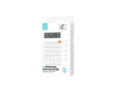 Techancy MK1165 LCD 12-digit desktop calculator with MRC GT MU functions and clear CE key, White