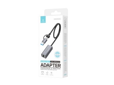 Techancy USB-A/USB-C to RJ-45 Ethernet Adapter MG1425, Compatible with Mac OS, iOS, Windows Systems,