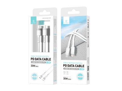 Techancy TB1772 Type-C to Lightning PD Data Cable, 30W, Compatible with iPhone 14/13/12/11, 1.5m, Wh