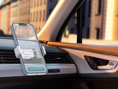 Techancy TI2281 Anti-Vibration Car Phone Holder Compatible with 4.7 to 6.4 Inches White