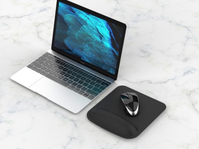 Techancy Black Mouse Pad TW2776, 20mm memory foam, ergonomic wrist support, comfort and fatigue reli