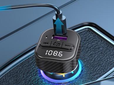 Reproductor MP3 para coche Techancy TE0871, carga rápida PD de 30 W, Bluetooth 5.1, LED de colo