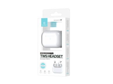 Techancy Tws Wireless Headset Pro White KP2708, Bluetooth 5.3, Auricular Estreo Com Conversao, Re