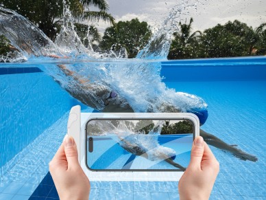 Techancy Cell Phone Case À White Water Proof TU7453. Extra Large 7.2 Inch Capacity, À Ipx8