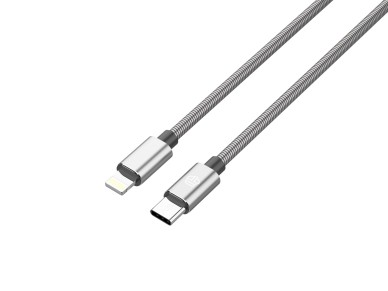 Techancy USB C to Lightning Cable 1m TB1796, All-Metal Design, Animal Resistant, 30 Watt Fast Chargi