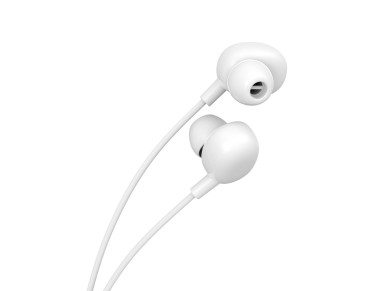 Auriculares con cable Techancy de 3,5 mm, color blanco TD8040, auriculares con función de micr&