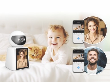 Cámara inteligente Techancy SH043 con pantalla 1080P, rotación de 360°, visión n