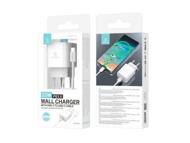 Techancy 33W Charger TA2814 with 1m USB-C to Type-C Cable/60W PD Fast Charging White
