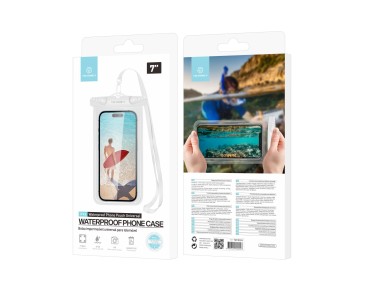 Techancy Mobile Phone Pouch À TU7451 7.0 Inch Waterproof Ipx8 Waterproof, Clear Photos, White