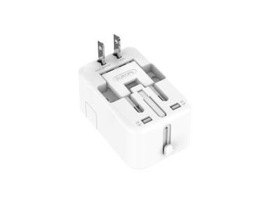 Adaptador de viaje universal Techancy MB2500 blanco, 2500 W (máx.), función de conversi