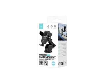 Techancy Car Suction Cup Phone Holder Black/Silver Ti2188, One-Touch Lock, 4-7.2 Inches