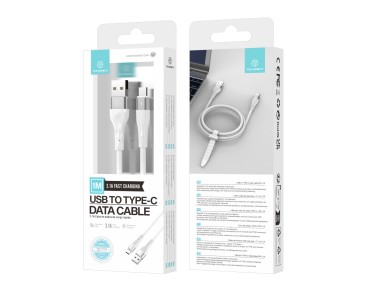 Techancy Cabo De Dados Usb Tipo C Branco TB1779, Carregamento Rpido De 3,1 A, Suporte Para Transfer