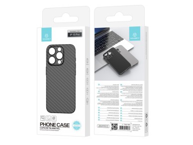 Techancy Capa Para Telemvel Ultra Fina Em Fibra De Carbono KX5603, Compatvel Com Iphone 15 Pro, Ma