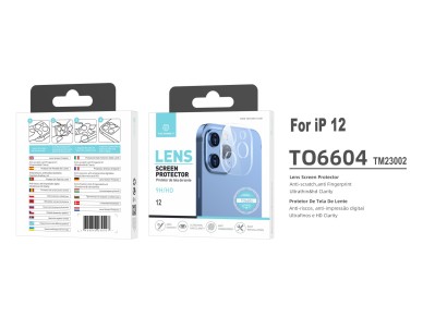 Protector de lente Techancy para iPhone 12 TO6604, 9H antiarañazos, antihuellas, ultrafino y HD