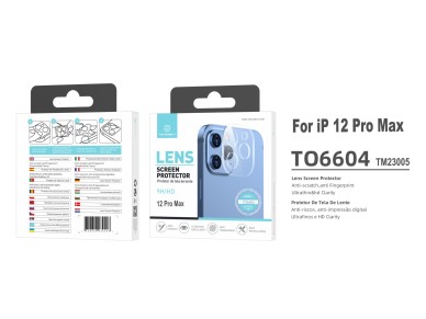Protector de lente Techancy para iPhone 12Pro Max TO6604, 9H antiarañazos, antihuellas, ultrafi