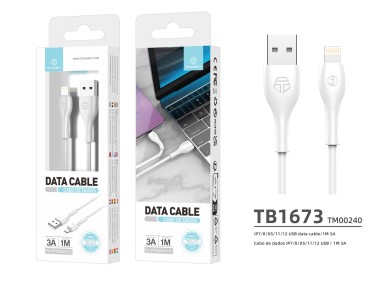 Cable de datos Techancy de 1 m, blanco TB1673, puerto USB Lightning de 3 A, carga rápida, compa