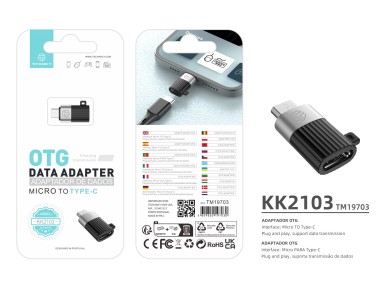 Techancy OTG Adapter KK2103, MICRO to Type-C, Supports Charging and Data Transfer, Compact and Porta