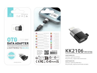 Techancy OTG Adapter, KK2106, Lightning to Micro, Supports Charging and Data Transfer, Compact and P