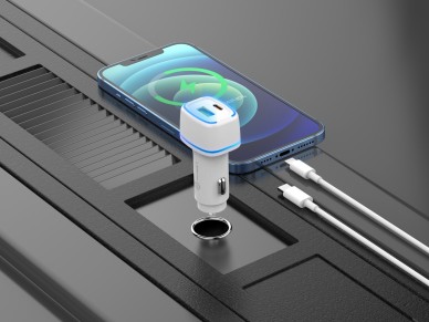 Techancy Carregador De Automvel 38w  TC6404, Carregamento Rpido Pd3.0+Qc3.0, Conjunto De Cabos Usb