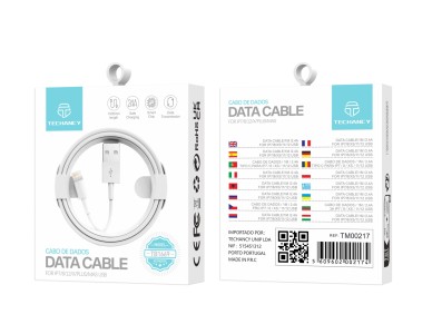 Cable de datos Techancy TB1669 de 2,4 A y 1 m, interfaz USB-IP8/X/11-14, compatible con iPhone y iPa