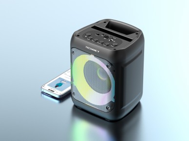 Techancy TH2635 Wireless Bluetooth Speaker, 5W/4 Inch, TWS Stereo Sound, LED Light Rhythm, Microphon