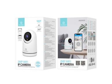 Cámara de vigilancia inalámbrica Techancy SH042 blanca, 360° para interiores, visi