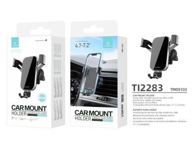 Techancy Ti2283 Car Phone Holder, Metal, Mirror Glass Panel, 4.7-7.2 Inch Phones