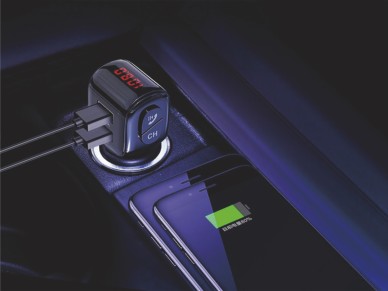 Reproductor MP3 Techancy TE0860 para coche, color negro, carga rápida de 3,1 A, conexión F