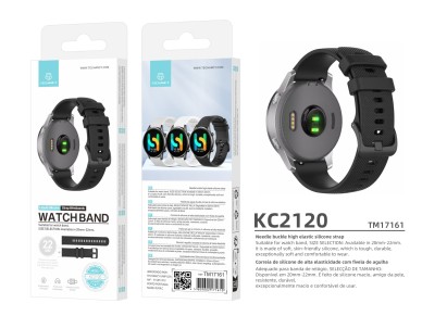 Techancy Pulseira De Relgio Inteligente Preta De 22mm KC2120, Compatvel Com Samsung Galaxy Watch/H