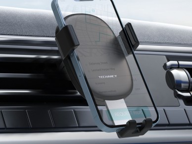 Techancy Gravity Car Mount for Cell Phones 4.5 - 6.7' TI2290, Adjustable Viewing Angle, Black