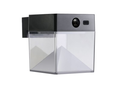 Square solar wall light 4w 500lm, 3,000/4,000/6,500k, 3cct, with sensor, black