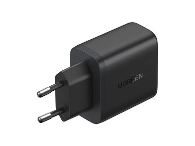 Cargador de pared Ugreen X227 de 20 W GaN (1 USB-A, 1 USB-C) - Negro