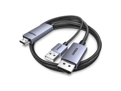 Ugreen HD169 HDMI to DisplayPort Directional Cable, 4K@60Hz, 2m - Gray