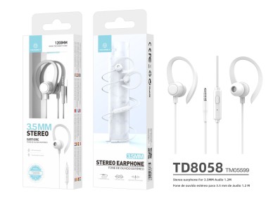 Auriculares estéreo Techancy TD8058 de 3,5 mm, cable de 1,2 m con micrófono, sonido de alt