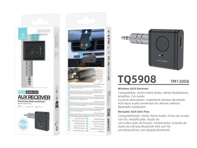Techancy TQ5908 Wireless AUX Receiver Bluetooth 5.3, Car Audio, Home Sound, Headphones, Compact and 