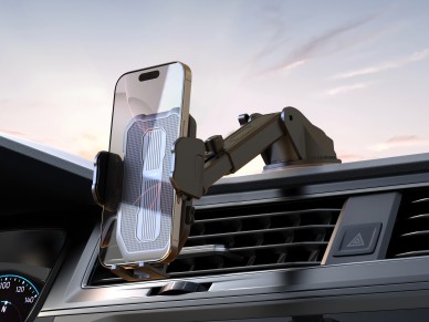 Techancy Car Phone Holder TI2340 Suction Base Compatible with 4.5-7.2 in Black