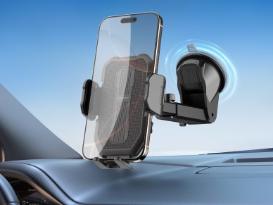 Techancy Car Phone Holder TI2340 Suction Base Compatible with 4.5-7.2 in Black