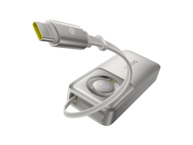 Baseus Free2Pull 10000mAh 30W powerbank with USB-C port and retractable USB-C cable - gray