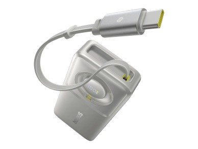 Baseus Free2Pull 10000mAh 30W powerbank with USB-C port and retractable USB-C cable - gray