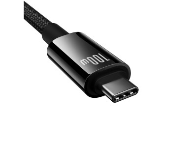 Cable USB-C 3.2 Baseus Tungsten Gold de 100 W, 4K, 60 Hz, 1,5 m, color negro