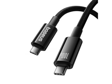 Cable USB-C 3.2 Baseus Tungsten Gold de 100 W, 4K, 60 Hz, 1,5 m, color negro