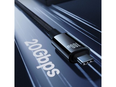 Cable USB-C 3.2 Baseus Tungsten Gold de 100 W, 4K, 60 Hz, 1,5 m, color negro