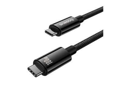 Cable USB-C 3.2 Baseus Tungsten Gold de 100 W, 4K, 60 Hz, 1,5 m, color negro