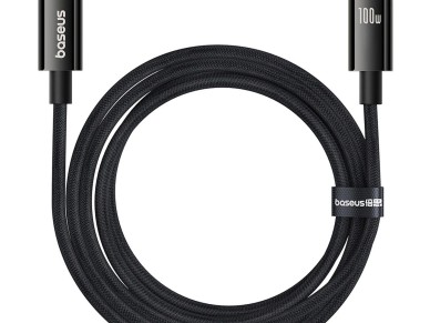 Cable USB-C 3.2 Baseus Tungsten Gold de 100 W, 4K, 60 Hz, 1,5 m, color negro