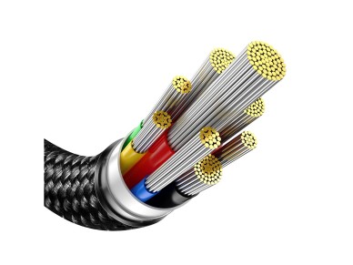 Cable USB-C 3.2 Baseus Tungsten Gold de 100 W, 4K, 60 Hz, 1,5 m, color negro