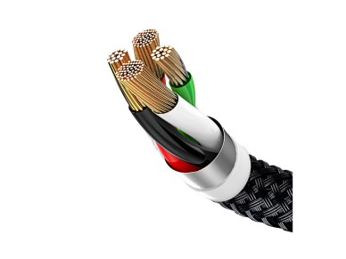 Baseus Three Primary Colors 3in1 USB-A - micro USB / Lightning / USB-C 3.5A cable 0.3 m - black