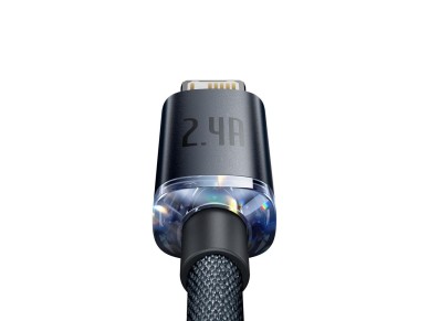 Cable Baseus Crystal Shine USB-Lightning 2,0 m 2,4 A negro