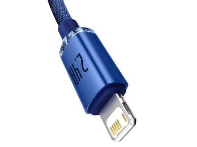 Cable Baseus Crystal Shine USB-Lightning 2,0 m 2,4 A azul