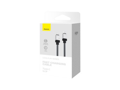 Cabo Baseus CoolPlay USB-C - Lightning 1m 20W preto