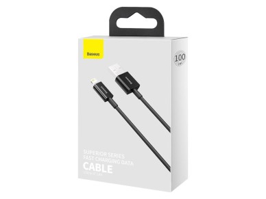 Cable Baseus Superior USB-Lightning 1,0 m 2,4 A negro